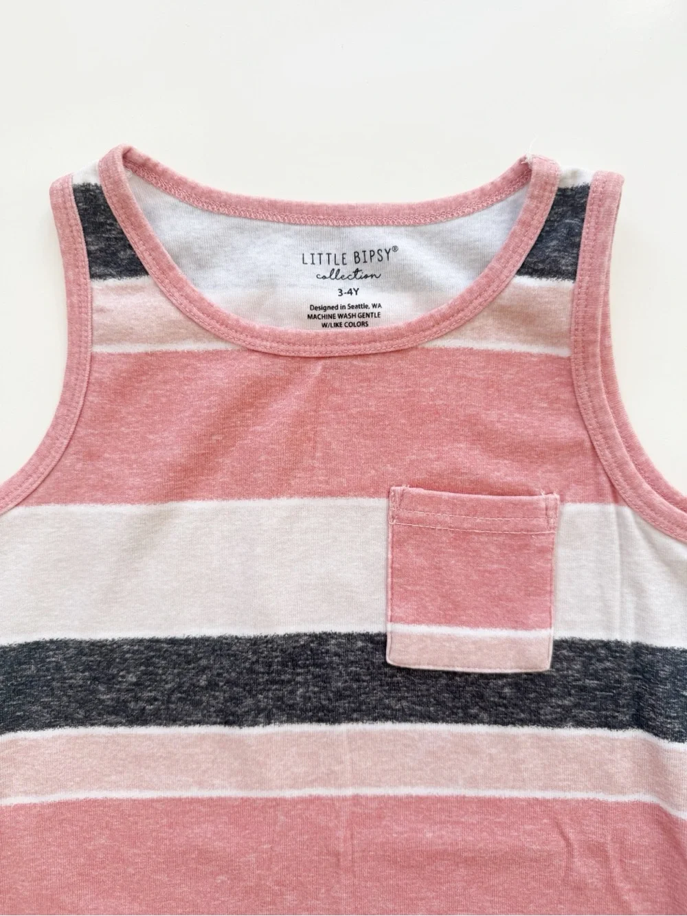 Little Bipsy Pink Striped Tank Dress Size 3/4